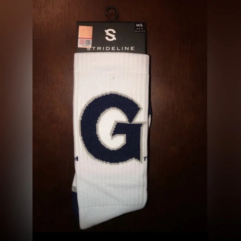GEORGETOWN UNIVERSITY STRIDELINE CREW SOCKS NWT MEN’S SHOE SIZE 8-12